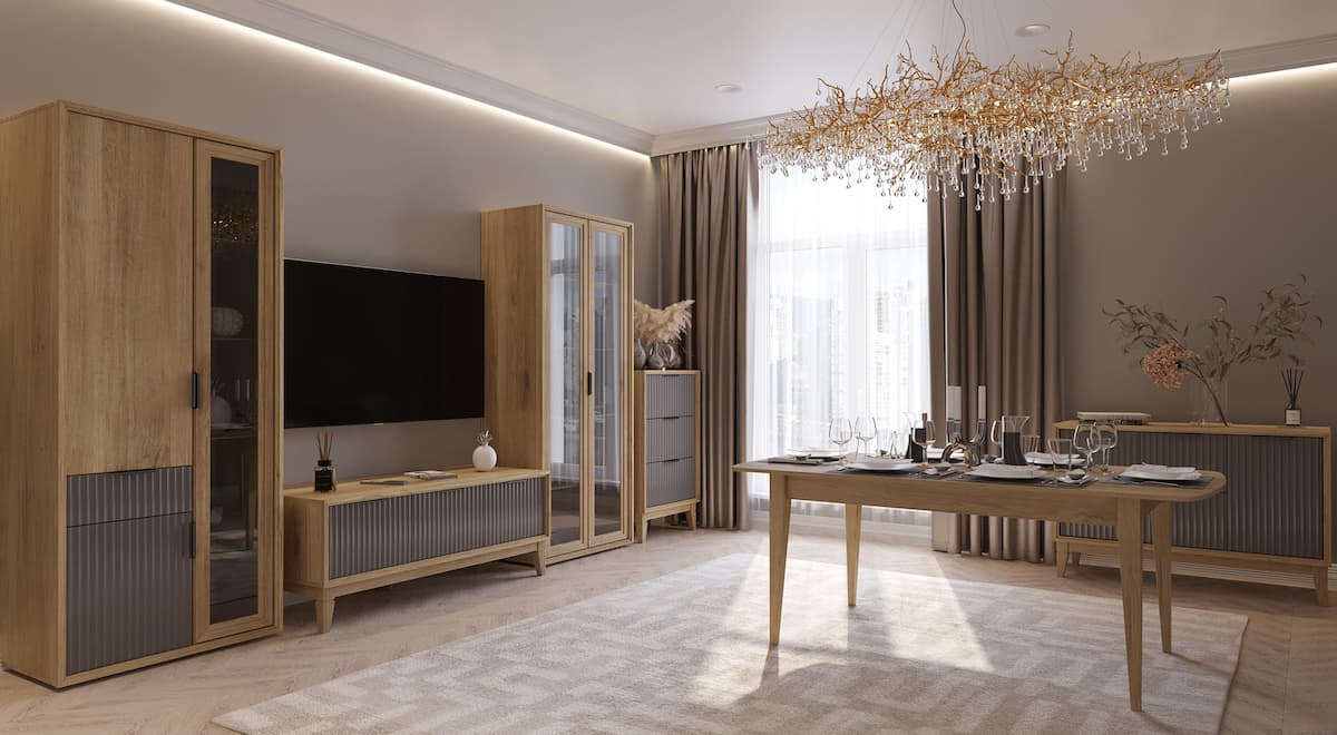 Комод Тифани,  дуб золотой